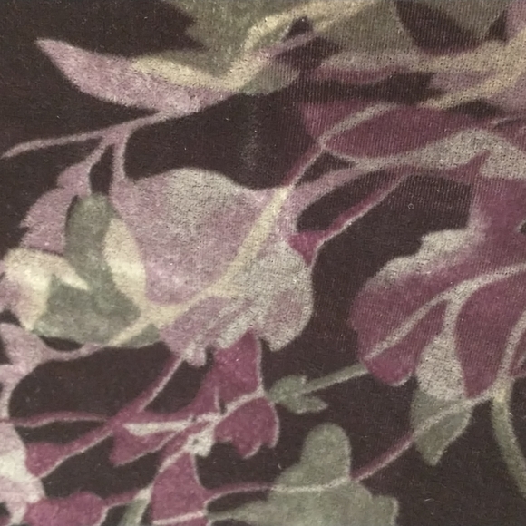 Purple Floral Velvet Silk Blend Blouse Shaket Lush Soft Top Versatile Bohemian - Picture 9 of 9